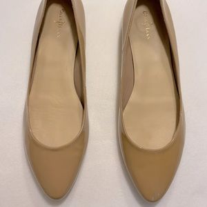 Cole Haan Nike Air Women’s Tan Patent Leather Flat Rubber Sole Shoes Size 10.5B